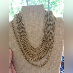 Multi Chains Swag Necklace Gold‎ Tone